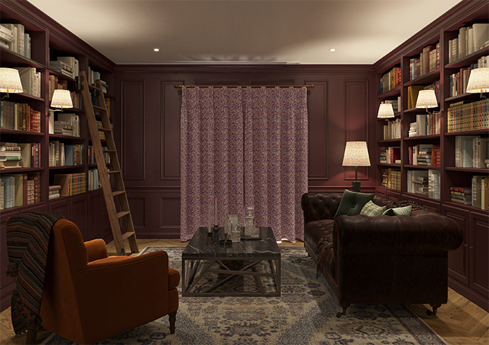 Leaf Vine, Claret - Made to Measure Curtains - Image 14